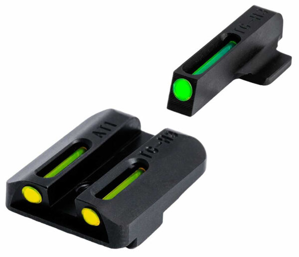 TruGlo TGTG131NT1Y TFO  Green/Tritium/Fiber Optic Front Sight-Yellow/Tritium/Fiber Optic Rear Sight 1911 Government
