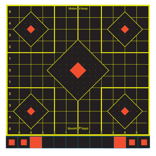 Birchwood Casey 34211 Shoot-N-C Sight-In Self-Adhesive Paper Black/Yellow/Red 12" 5-Diamond 100 Pack