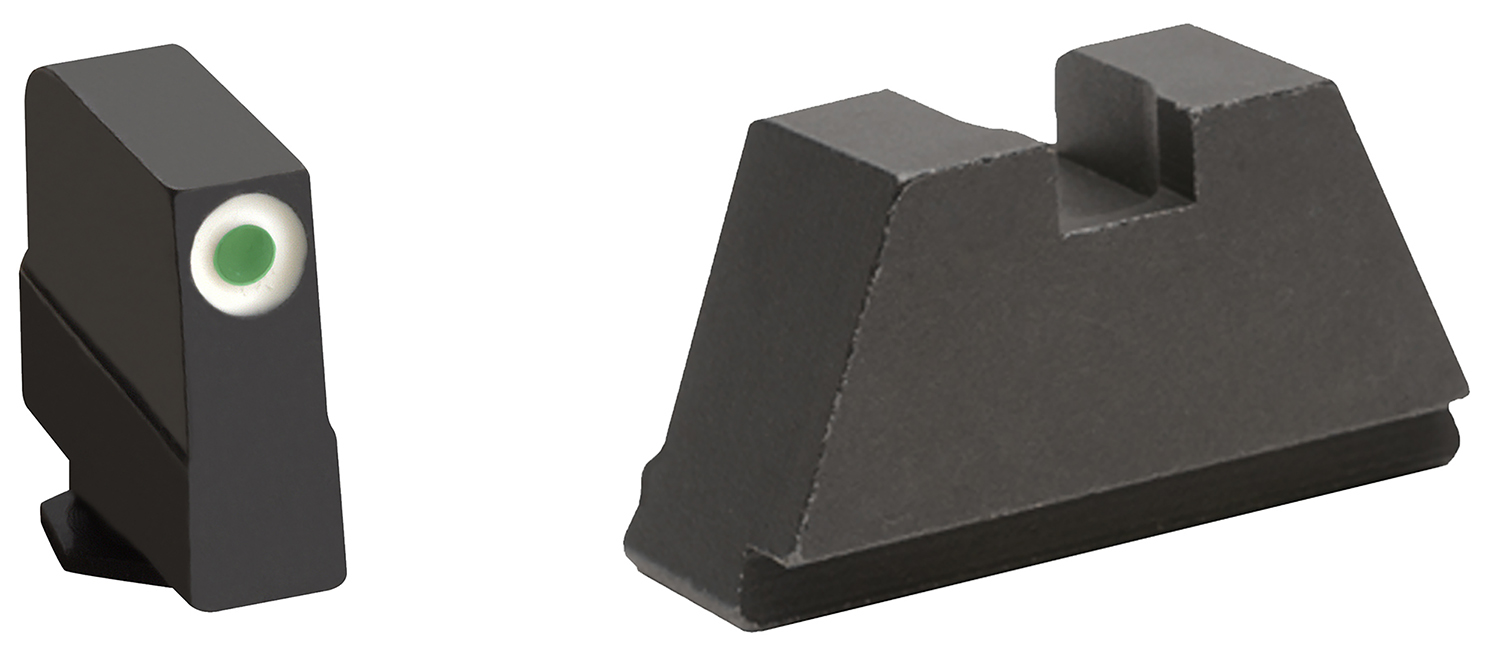 AmeriGlo GL491 Optic Compatible Sight Set for Glock  3XL Tall Green Tritium White Outline Front Sight-Black Rear Sight