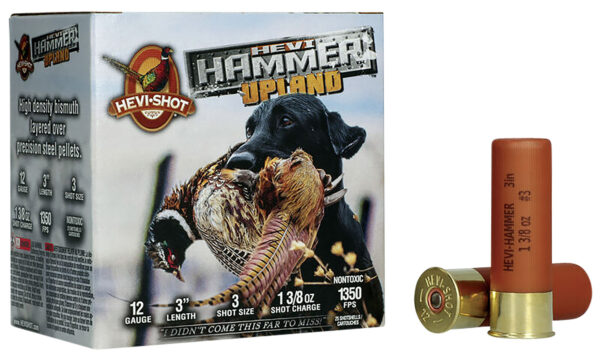 HEVI-Shot HS29113 HEVI-Hammer Upland 12Gauge 3" 1 3/8oz Steel/Bismuth 3Shot 25 Per Box/10 Case
