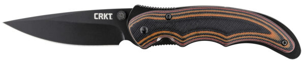 CRKT 1105K Endorser  3.18" Folding Drop Point Plain Black Oxide 8Cr14MoV SS Blade/Multi-Color G10 Handle Includes Pocket Clip