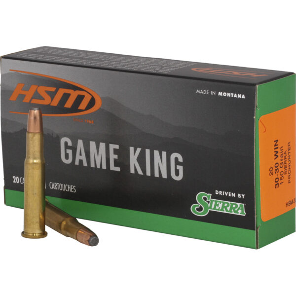 HSM Game King Rifle Ammunition 30-30 Win. Sierra Pro-Hunter 150 gr. 20 rd.