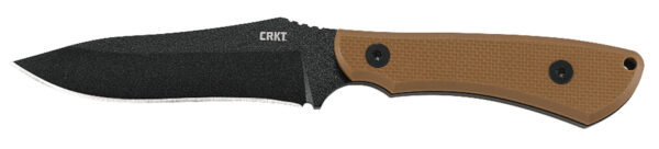 CRKT 2083 Ramadi  4.37" Fixed Plain Black Matte Baked-On Anti Rust SK-5 Steel Blade/Coyote Textured G10 Handle Includes Sheath