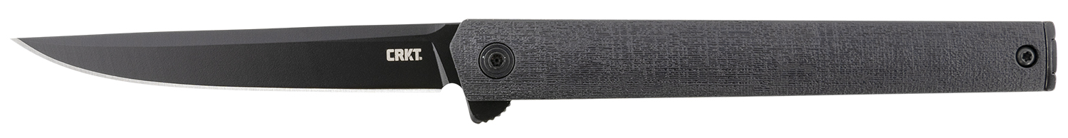 CRKT 7097K CEO Blackout 3.35" Folding Plain Black EDP AUS-8A SS Blade/Black GRN Handle Includes Pocket Clip