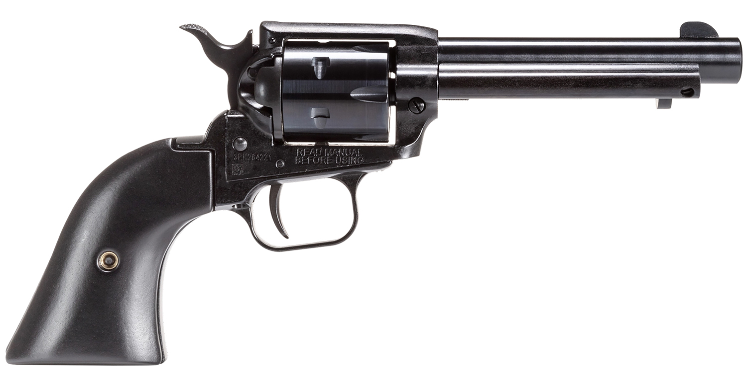 Heritage Mfg RR22B4-BBK Rough Rider 22 LR 6 Shot 4.75" Black Oxide Alloy Steel Barrel, Black Zinc Alloy Frame, Black Oxide Cylinder, Black Laminate Wood Grip