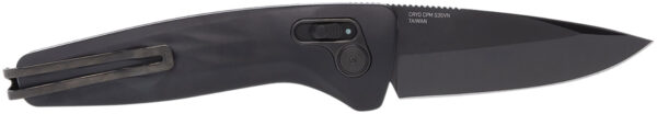S.O.G SOG15730157 One-Zero Auto 3.10" Folding Plain Black Chrome CPM S35VN SS Blade/ Black Aluminum Handle