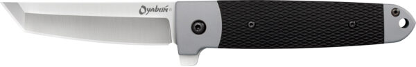Cold Steel CS-26T Oyabun  3.50" Folding Plain 4034 Stainless Steel Blade/ Griv-Ex Black GRN w/TPR Inlay Handle