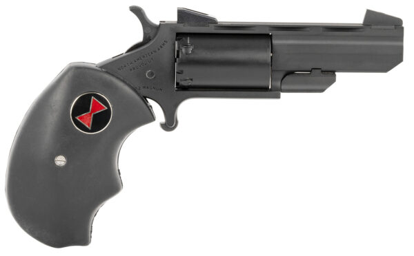 North American Arms BWMCRK Black Widow  22 WMR 5 Shot 2" Matte Black Heavy Vent Rib Barrel, Matte Black Cerakote Stainless Steel Frame, Black Cylinder, Black Finger Grooved Rubber Grip, Exposed Hammer