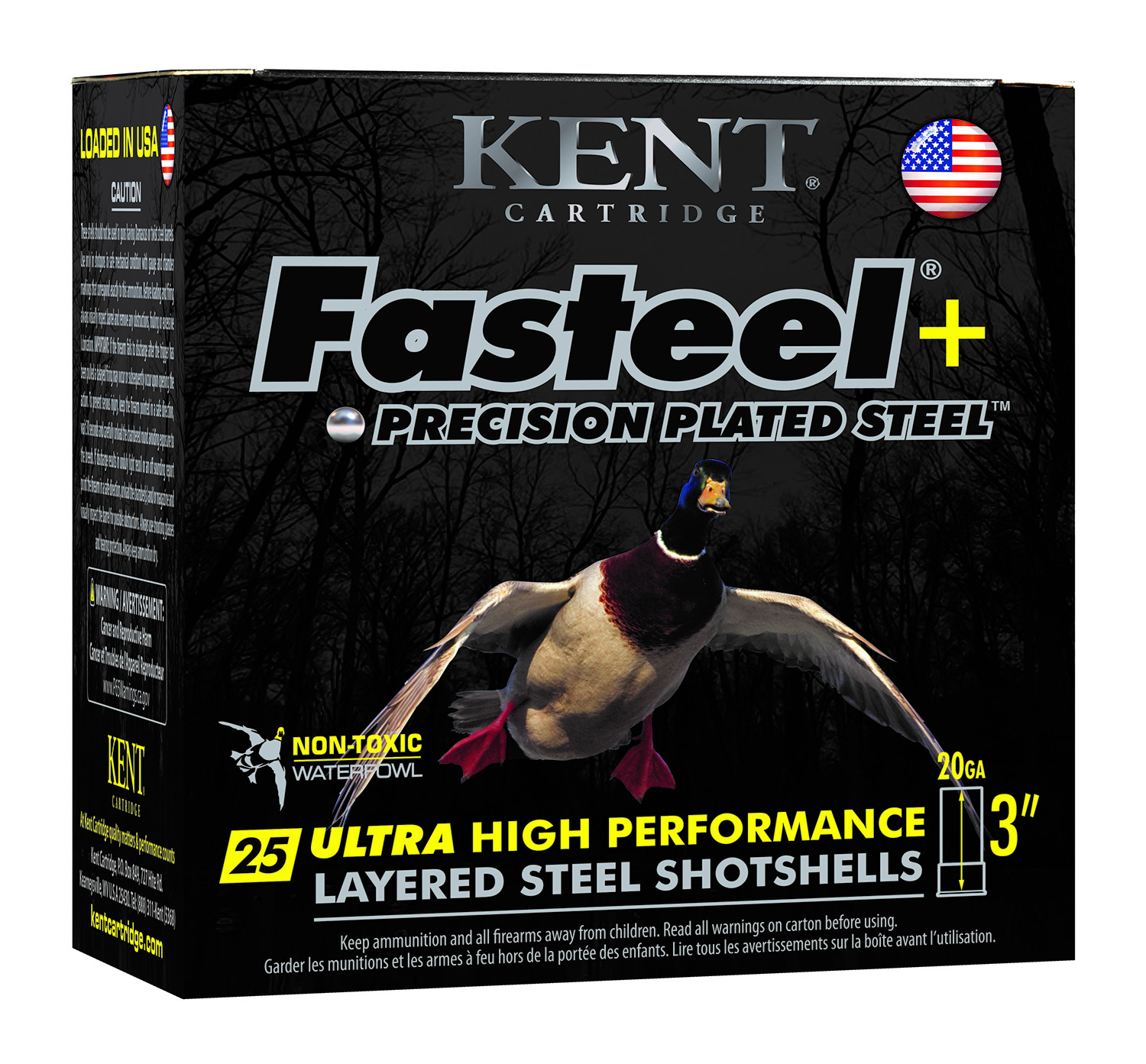 Kent Cartridge K203FSP284X6 Fasteel + Waterfowl 20 Gauge 3" 1 oz 4/6 Shot 25 Per Box/ 10 Case