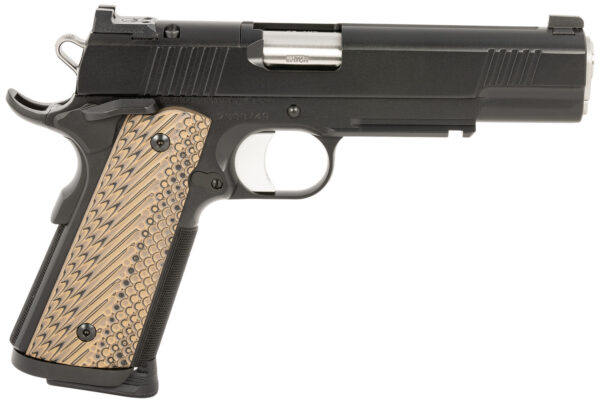 Dan Wesson 01799 Specialist  45 ACP 8+1 (2) 5" Match Grade Stainless Barrel, Black, Beavertail Frame with Pic. Rail, Optic Cut Serrated Side, Black/Brown G10 Grip, Night Sights
