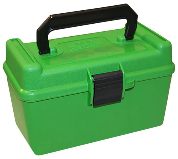 MTM Case-Gard H50XL10 Deluxe Ammo Box  300 WSM/300 RUM Green Polypropylene 50rd