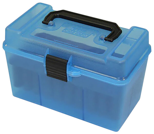MTM Case-Gard H50RL24 Deluxe Ammo Box Multi Clear Blue Polypropylene 50rd