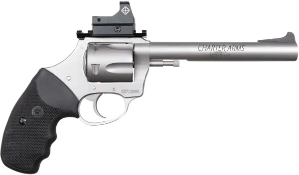 Charter Arms 73565 Mastiff Target Large Frame 357 Mag 5rd 6" Stainless Steel Barrel, Cylinder & Frame, Sightmark Micro Optic, Picatinny Rail, Black Rubber Grip, Exposed Hammer
