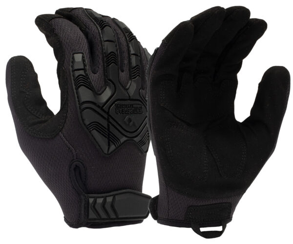 Pyramex VGTG40BM Impact Operator Heavy-Duty Black Synthetic Leather Medium Hook & Loop