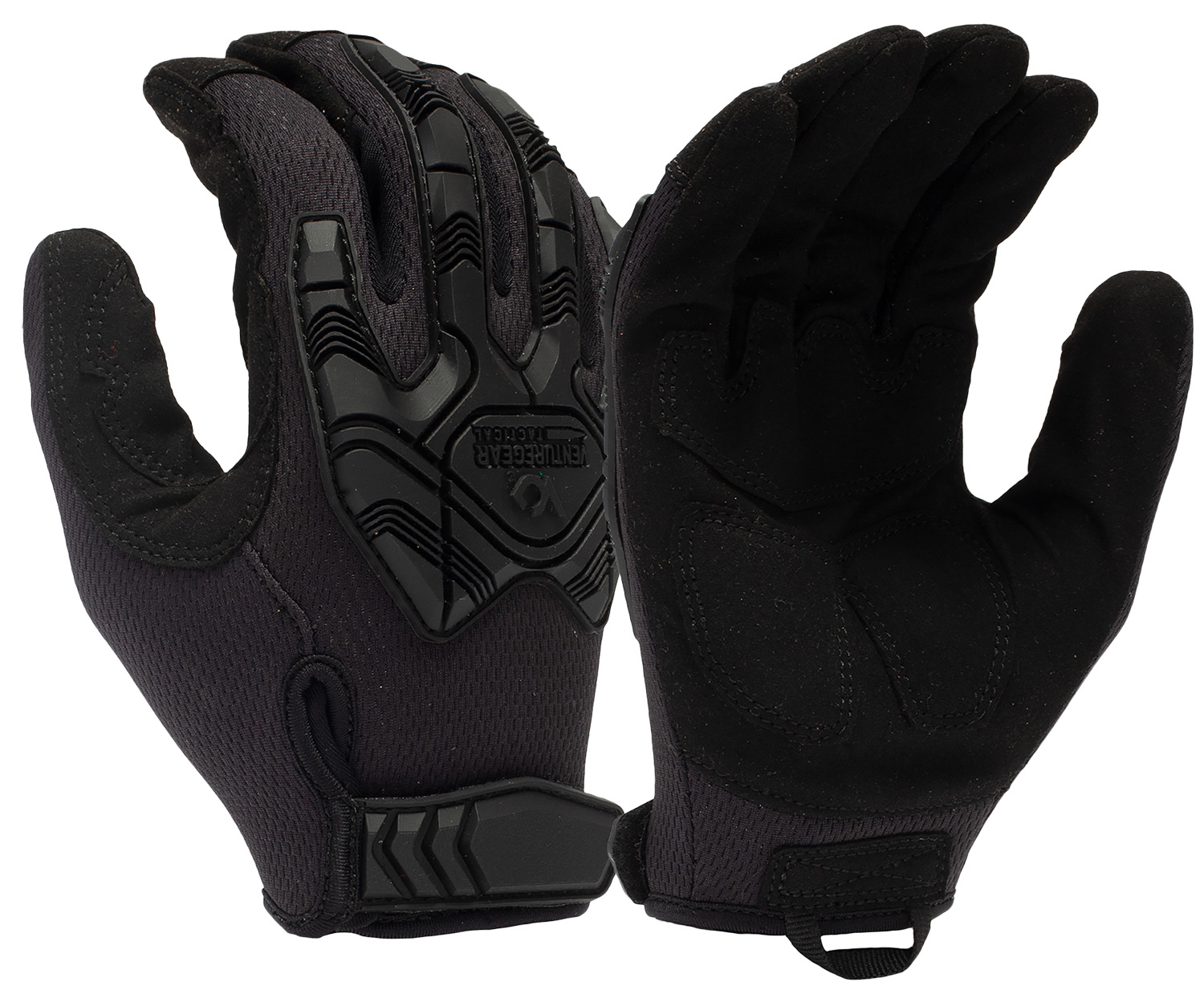 Pyramex VGTG40BM Impact Operator Heavy-Duty Black Synthetic Leather Medium Hook & Loop