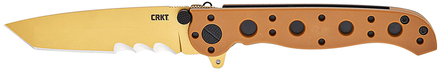 CRKT M16-10DZ M16-10DZ  EDC 3.03" Folding Part Serrated Desert Tan D2 Steel Blade, Desert Tan GRN Handle