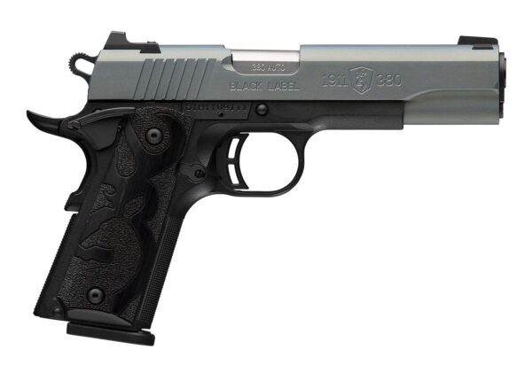 Browning 051992492 1911 Black Label Full Size Frame 380 ACP 8+1 4.25" Matte Stainless Steel Barrel, Northern Lights Cerakote Serrated Steel Slide, Matte Black Polymer Frame, Black Polymer Grip