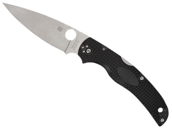 Spyderco C244PBK Native Chief Lightweight 4.02" Folding Plain Stonewashed CTS BD1N SS Blade/Black Textured FRN Handle Includes Pocket Clip