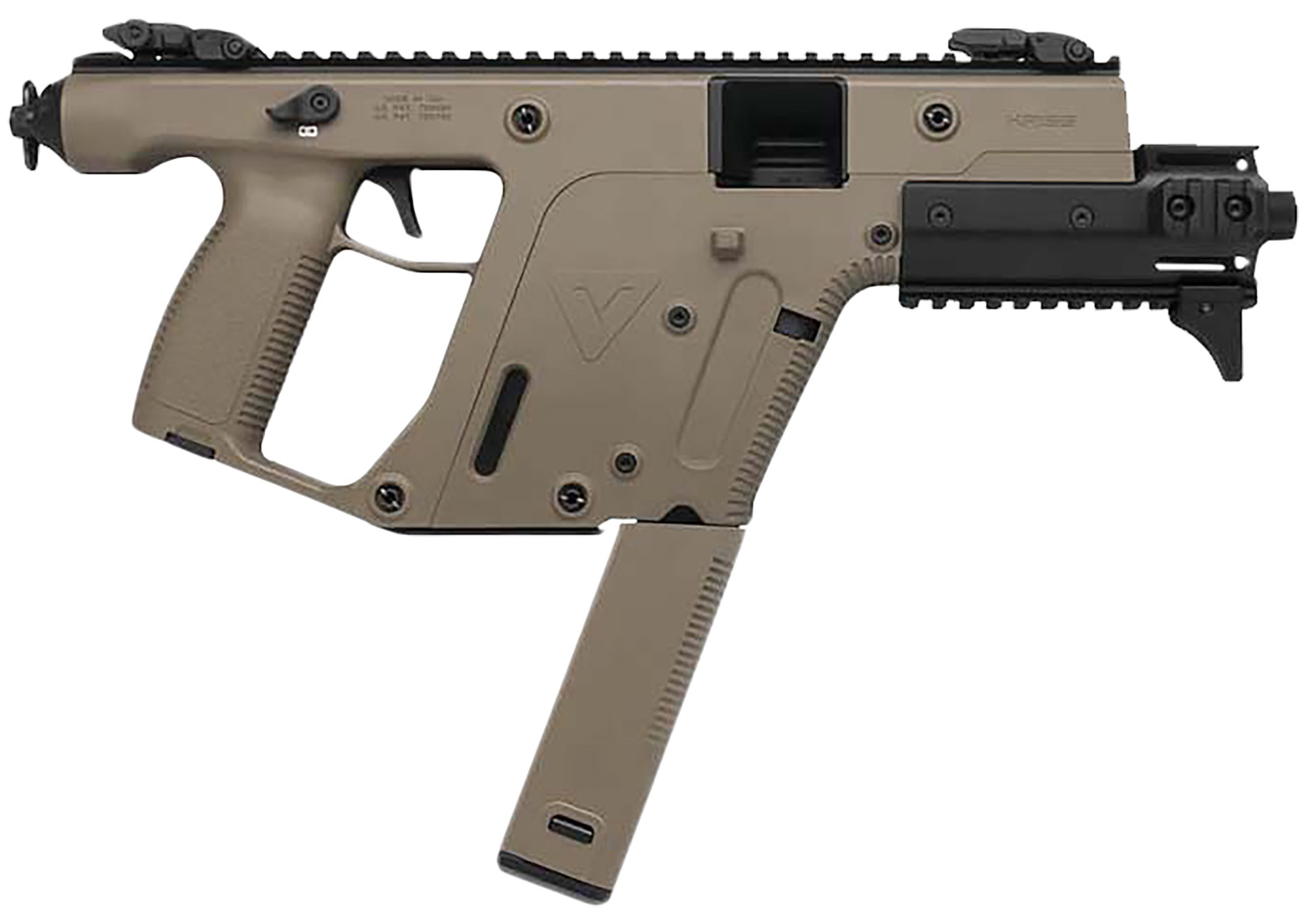 Kriss USA KV45PFD30 Vector SDP Enhanced G2 45 ACP 30+1 6.50" Black Nitride Threaded Barrel, Flat Dark Earth Picatinny Rail Top & Bottom, MK5M Modular Rail