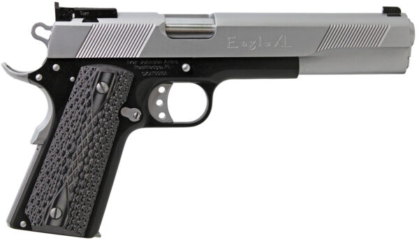 Iver Johnson Arms EAGLEXL10TT Eagle Deluxe 10mm Auto 8+1 6" Steel Barrel, Hard Chrome Serrated Steel Slide, Matte Black Steel Frame w/Beavertail, Black/Gray G10 Grip
