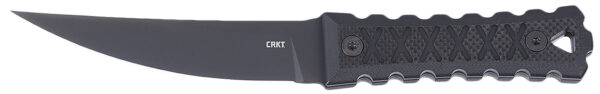 CRKT 2924 HZ4  4.76" Fixed Tanto Plain Black TiNi SK-5 Steel Blade, Black Textured G10 Handle