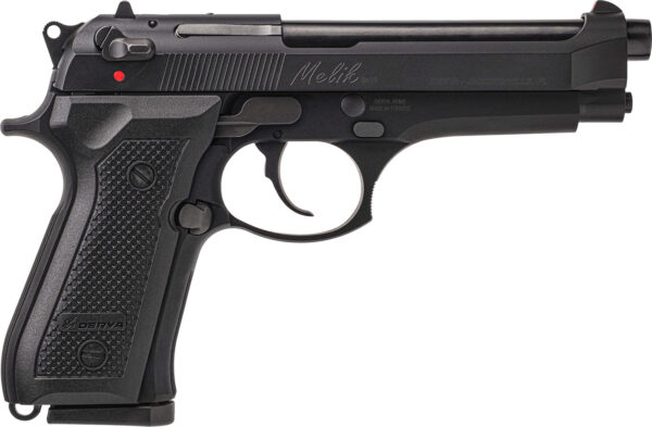 Derya Firearms MELIK9TR Melik  9mm Luger 17+1 4.90" Black Melonite Steel Barrel, Black Melonite Serrated Steel Slide,  Black Aluminum Frame, Black Polymer Grip