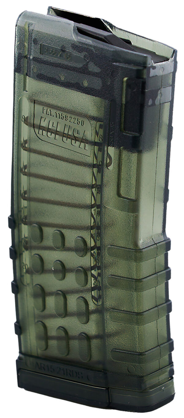 Kci Usa Inc KCIMZ066   21rd 223 Rem Fits AR-15 Translucent Smoke Polycarbonate