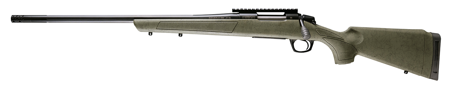 CVA CR3999GLH Cascade XT 7mm PRC 2+1 24" Graphite Black Cerakote Fluted Threaded Barrel, Graphite Black Cerakote Picatinny Rail, Fixed OD Green w/Black Webbing Synthetic Stock, Left Hand
