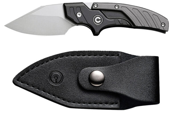 Civivi Knives C21036-3 Typhoeus  2.27" Adjustable Fixed Stonewashed Plain 14C28N Steel Blade, 3.98" Black/Gray Textured Aluminum Handle
