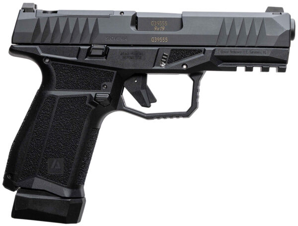 AREX 815537024074 Delta M Gen2 Compact Frame 9mm Luger 15+1 4" Black Steel Barrel, Black Nitride Steel Optic Cut/Serrated Slide, Black Polymer Frame w/Picatinny Rail, Black Stippled Grip, Ambidextrous