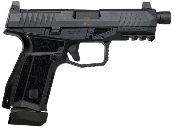 Global Ordnance LLC 815537024791 Delta M Gen2 9mm Luger 15+1 4" Black Threaded Barrel, Black Nitride Optic Cut/Serrated Slide, Black Frame, Ambidextrous