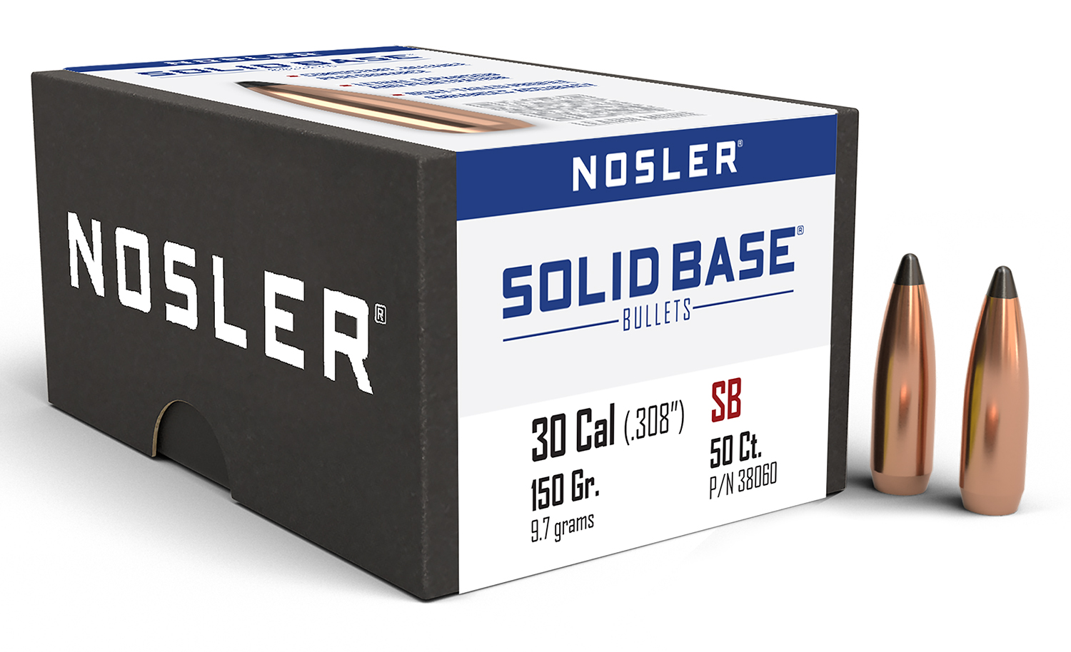Nosler 38060 Solid Base 30Cal 150gr Soft Point 50CT