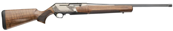 Browning 039009211 BAR MK4 Medallion 243 Win 4+1 22" Polished Blued Fluted Barrel, Satin Nickel Engraved Aluminum Alloy Drilled & Tapped Receiver, Grade III Turkish Walnut Adj Shim Stock