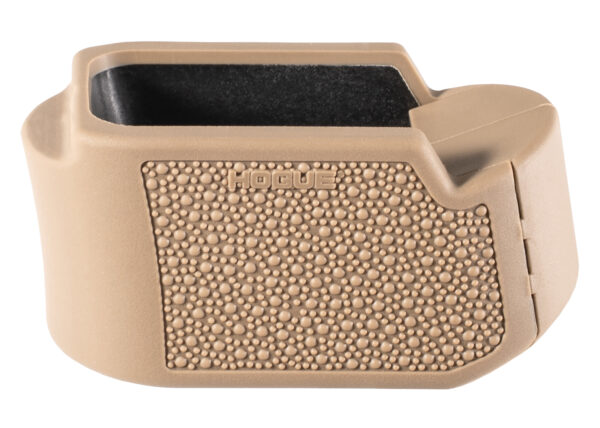 Hogue 18613  Extension Base Pad Fits Glock 19 Compatible w/ 10/15rd Magazines FDE Overmolded Rubber