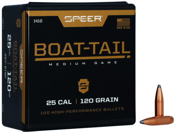 Speer 1410 Boat-Tail  25Cal 120gr Jacketed Soft Point Boat Tail 100 Per Box/5 Case