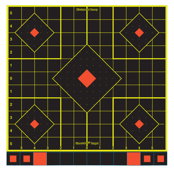 Birchwood Casey 34214 Shoot-N-C Reactive Target Self-Adhesive Paper Multi Color 12" 5-Diamond 12 Pack