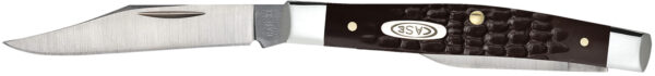 Case 00083 Pen Small 2"/1.47" Folding Clip/Pen Plain As-Ground Stainless Steel Blade Brown Jigged Synthetic Handle