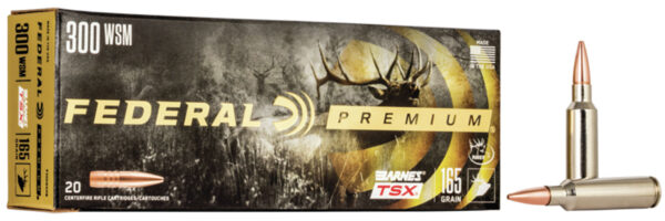 Federal P300WSMG Premium  300WSM 165gr Barnes TSX 20 Per Box/10 Case