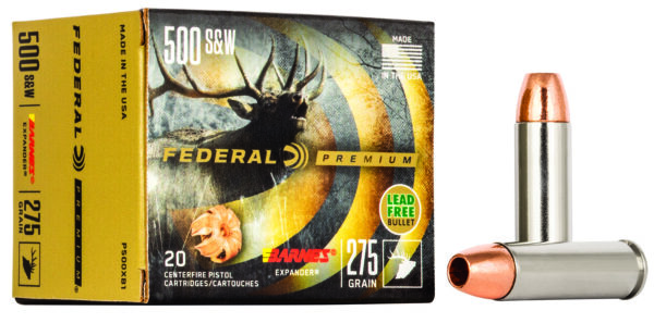 Federal P500XB1 Premium  500S&W Mag 275gr Barnes Expander BRX 20 Per Box/10 Case