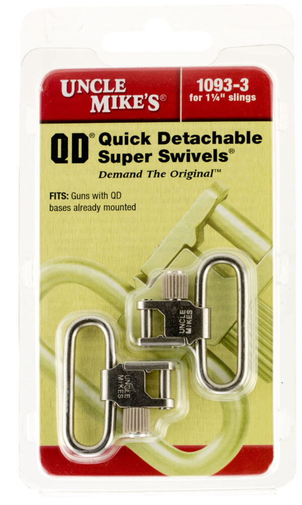Uncle Mike's 10933 Super Swivel  Quick Detach Tri-Lock 1.25" Loop Nickel Finish