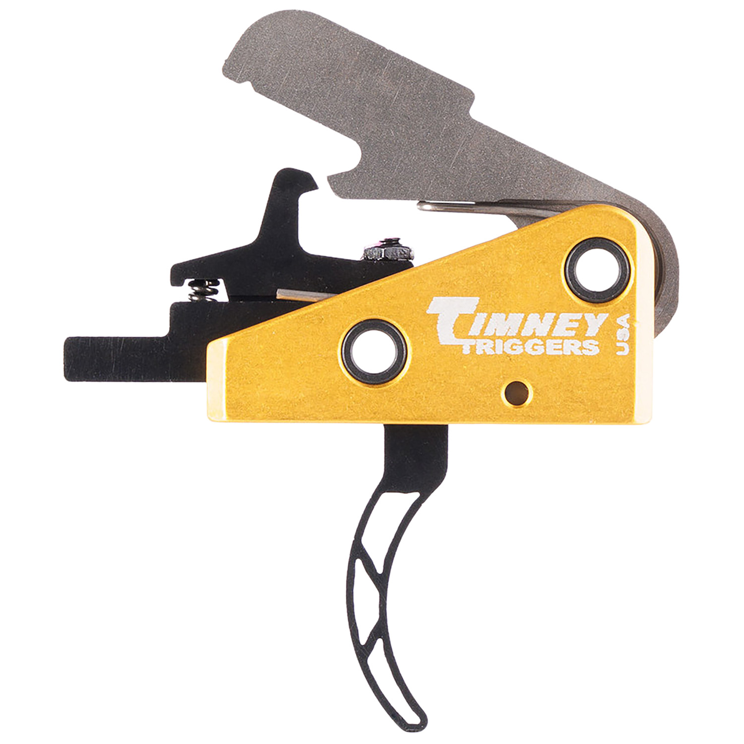 Timney Triggers 661S Competition Trigger Single-Stage Skeletonized Curved Trigger with 3 lbs Draw Weight & Black/Gold Finish for AR-15