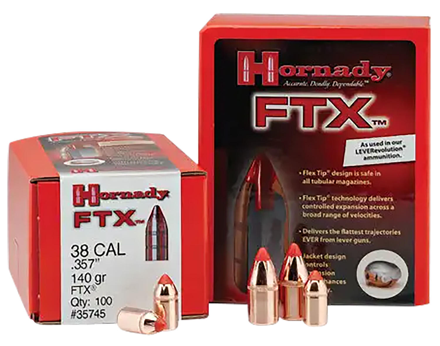 Hornady 45218 FTX 45 Cal .452 225 gr Flex Tip eXpanding 100 Per Box/ 15 Case