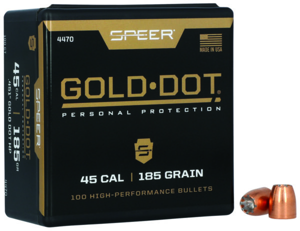 Speer 4470 Gold Dot Personal Protection 45Cal 185gr Hollow Point 100 Per Box/5 Case