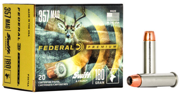 Federal P357SA Premium  357Mag 180gr Swift A Frame 20 Per Box/10 Case
