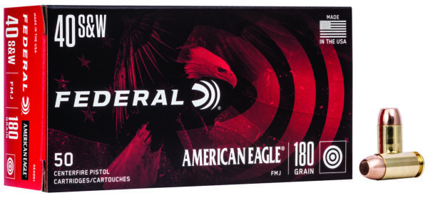 Federal AE40R1 American Eagle Handgun 40S&W 180gr Full Metal Jacket 50 Per Box/20 Case