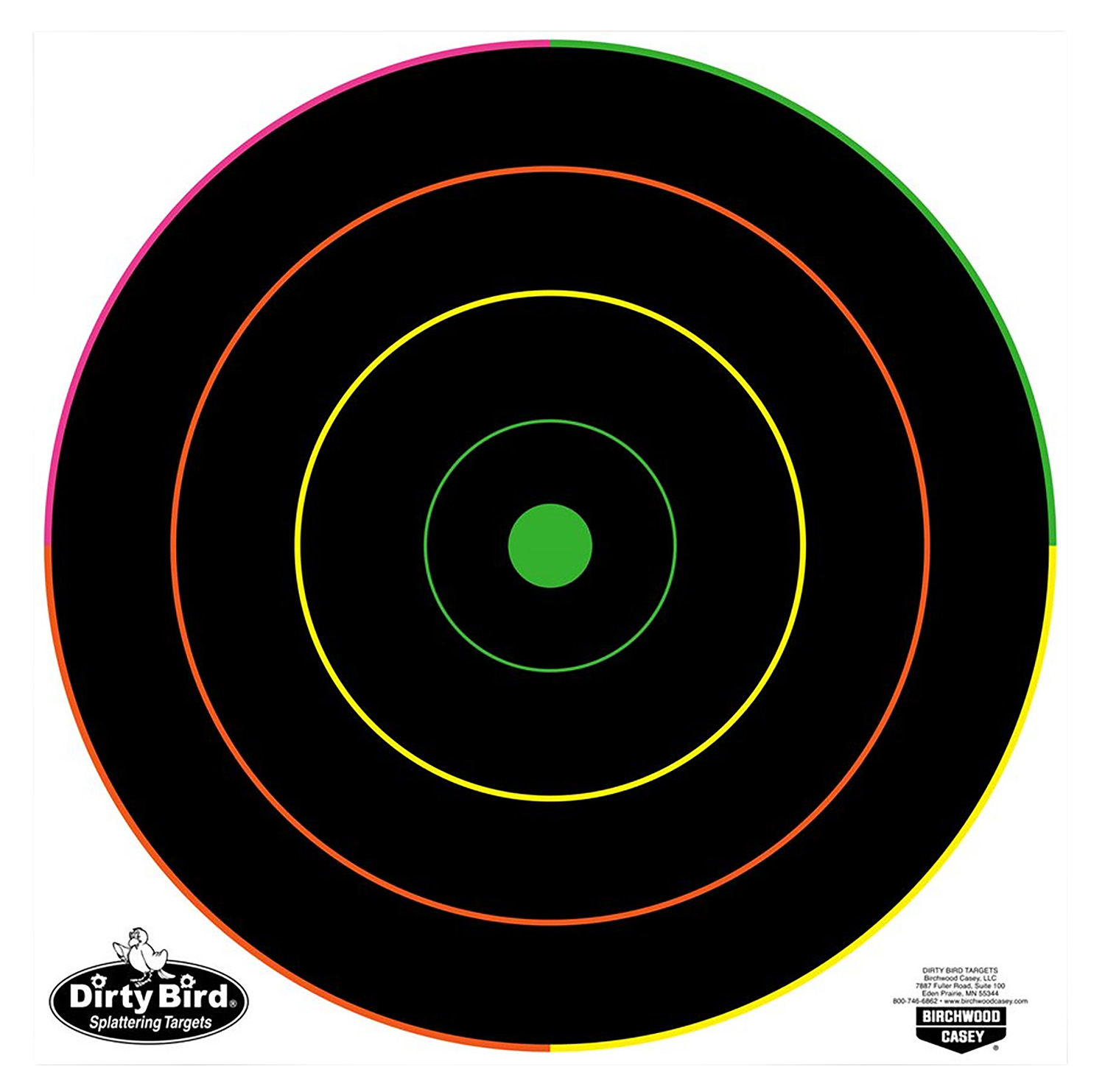Birchwood Casey 35830 Dirty Bird  12" Bullseye Tagboard Hanging Multi-Color 10 Pk.