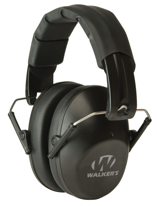 Walker's GWPFPM1 Pro Low Profile Folding Passive Muff 22 dB Over the Head Black Polymer
