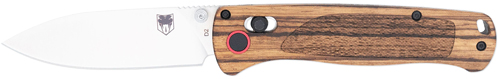 COBRATEC ZEBRAWOOD FOLDER 3" - ZEBRAWOOD/SS D2 BAR LOCK