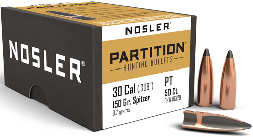 NOSLER BULLETS 30 CAL .308 - 150GR PARTITION 50CT