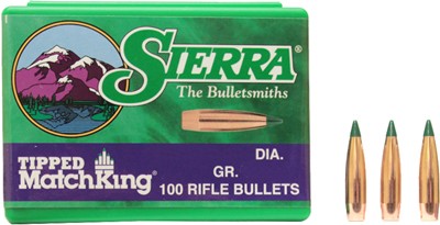 SIERRA BULLETS .22CAL .224 - 77GR TIPPED MATCH KING 100CT